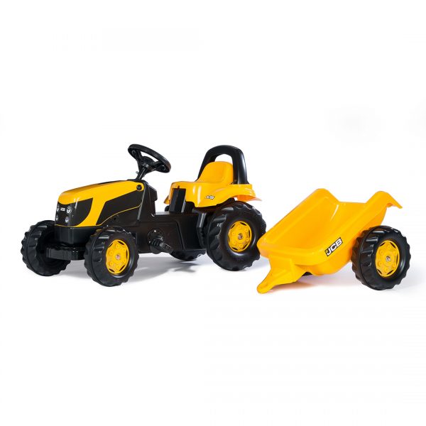 Tractor de Pedales rollyKid JCB con remolque