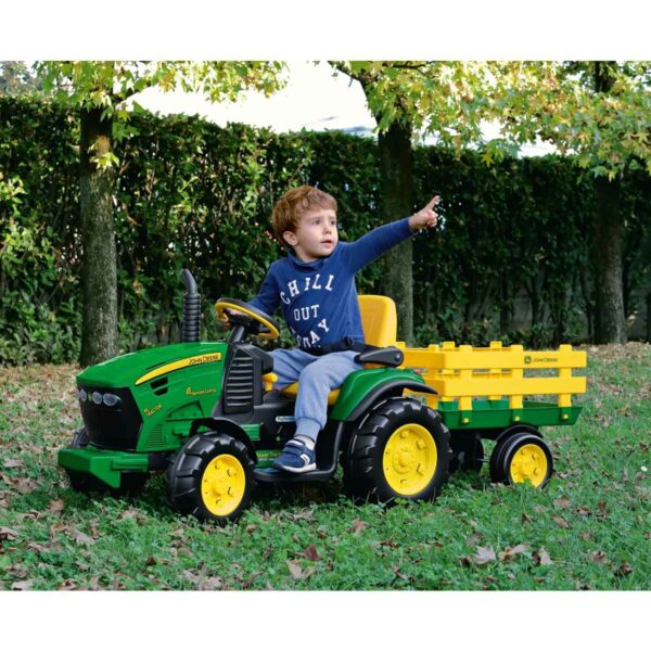 Tractor Eléctrico RC John Deere con Remolque 12V Peg Perego IGOR0117