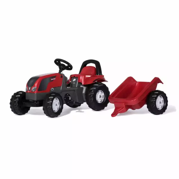 Tractor de Pedales rollyKid Valtra con remolque